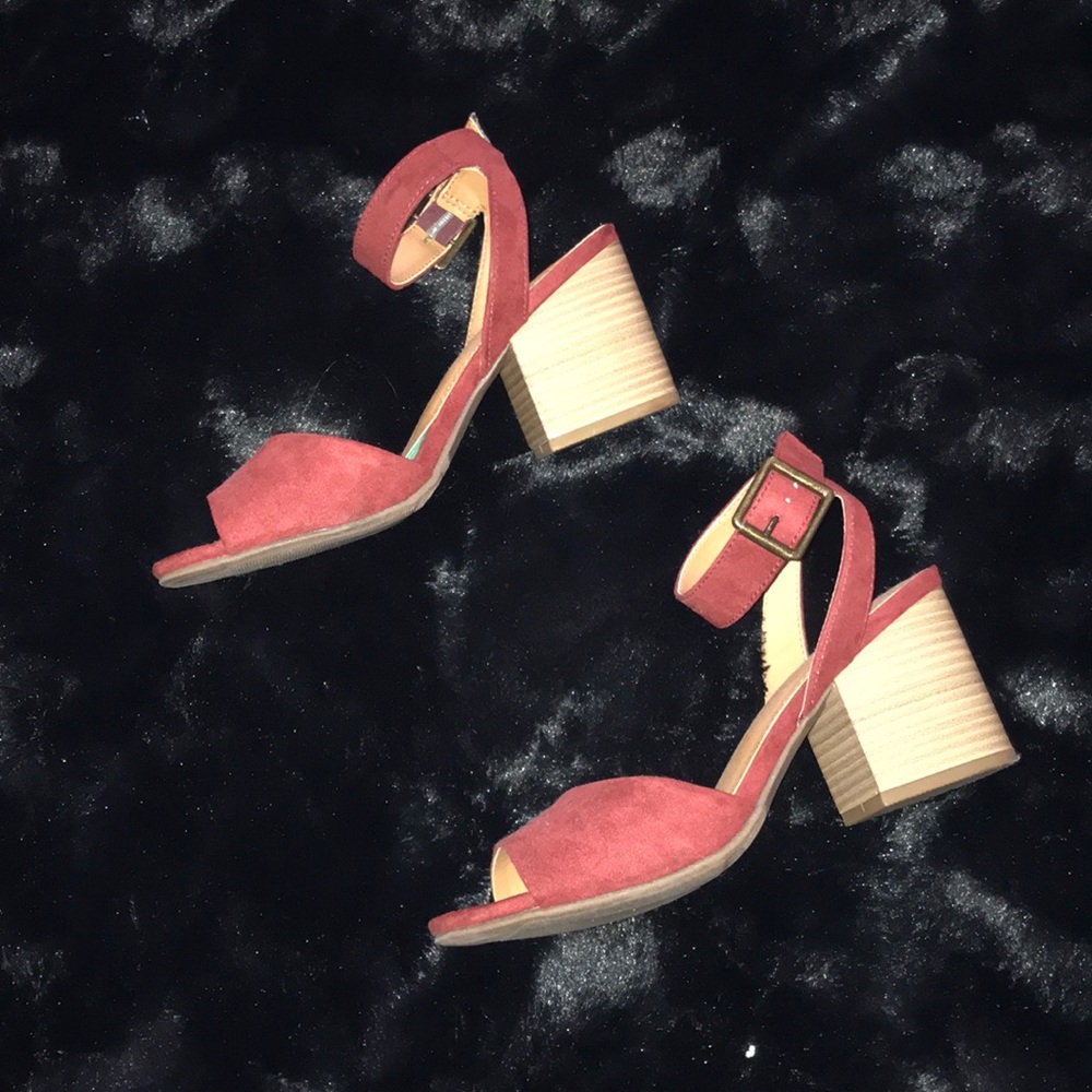 Rust colored block heels